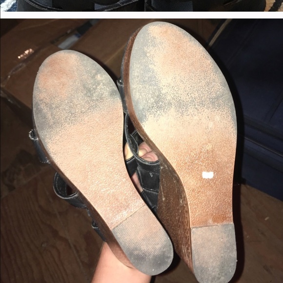 🍁SALE Steve Madden Wedge Sandals Black & Brown - Picture 3 of 3